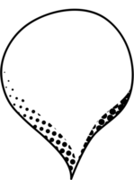 noir et blanc pop art polka points demi-teinte discours bulle ballon icône autocollant note mot-clé planificateur texte boîte bannière, plat png transparent élément conception