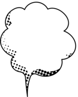 Black and white Pop art polka dots halftone speech bubble balloon icon sticker memo keyword planner text box banner, flat png transparent element design