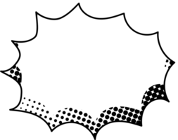 Black and white Pop art polka dots halftone speech bubble balloon icon sticker memo keyword planner text box banner, flat png transparent element design