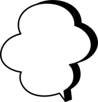 Black and white color speech bubble balloon, icon sticker memo keyword planner text box banner, flat png transparent element design