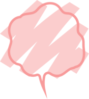 kleurrijk pastel roze kleur toespraak bubbel ballon, icoon sticker memo trefwoord ontwerper tekst doos banier, vlak PNG transparant element ontwerp