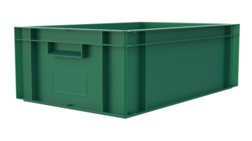 Empty plastic crate for fruits and vegetables isolated on background. 3d rendering - illustration png