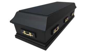 Closed coffin isolated on background. 3d rendering - illustration png