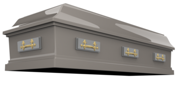 Closed coffin isolated on background. 3d rendering - illustration png