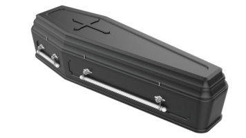 Closed coffin isolated on background. 3d rendering - illustration png