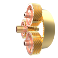 Transmission cog wheels isolated on background. 3d rendering - illustration png