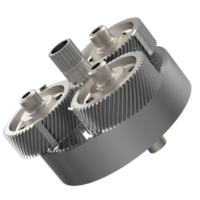 Transmission cog wheels isolated on background. 3d rendering - illustration png