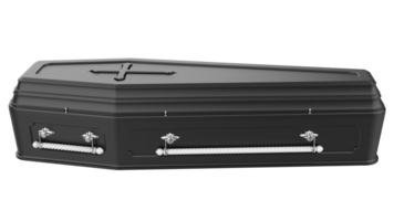 Closed coffin isolated on background. 3d rendering - illustration png