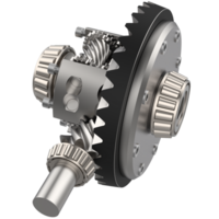 Transmission cog wheels isolated on background. 3d rendering - illustration png