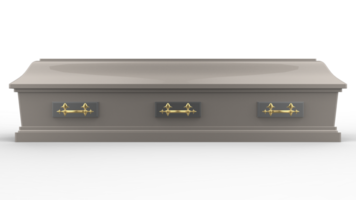 Closed coffin isolated on background. 3d rendering - illustration png