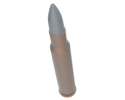 Bullet isolated on background. 3d rendering - illustration png