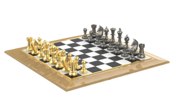 Chess board isolated on background. Ideal for large publications or printing. 3d rendering - illustration png