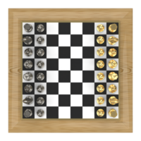 Chess board isolated on background. Ideal for large publications or printing. 3d rendering - illustration png