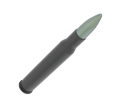 Bullet isolated on background. 3d rendering - illustration png