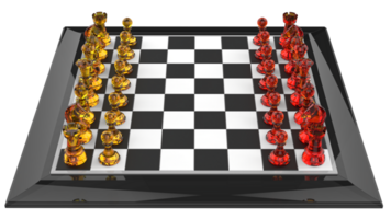 Chess board isolated on background. Ideal for large publications or printing. 3d rendering - illustration png