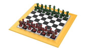 Chess board isolated on background. Ideal for large publications or printing. 3d rendering - illustration png