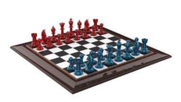 Chess board isolated on background. Ideal for large publications or printing. 3d rendering - illustration png