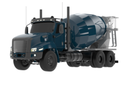 Concrete mixer truck isolated on background. 3d rendering - illustration png