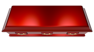 Closed coffin isolated on background. 3d rendering - illustration png