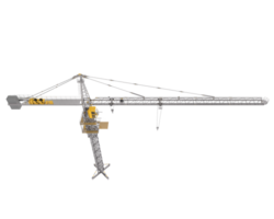 Construction crane isolated on background. 3d rendering - illustration png