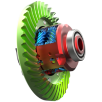 Transmission cog wheels isolated on background. 3d rendering - illustration png