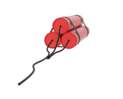 Red explosive dynamite isolated on background. 3d rendering - illustration png