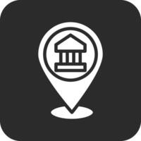 icono de vector de ubicación del banco
