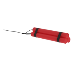 Red explosive dynamite isolated on background. 3d rendering - illustration png