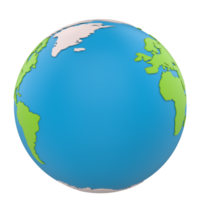 Planet earth isolated on background. 3d rendering - illustration png