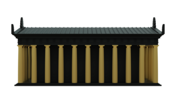 Temple isolated on background. 3d rendering - illustration png