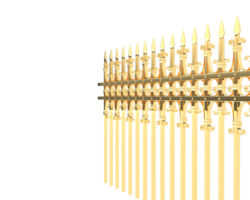 Metallic fence isolated on background. 3d rendering - illustration png