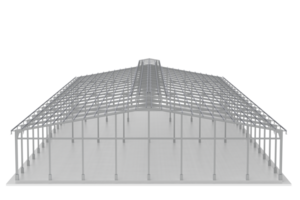 Warehouse structure isolated on background. 3d rendering - illustration png