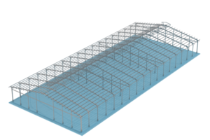 almacén estructura aislado en antecedentes. 3d representación - ilustración png