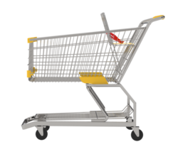 Grocery trolley  isolated on background. 3d rendering - illustration png