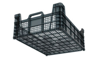 Plastic crate isolated on background. 3d rendering - illustration png