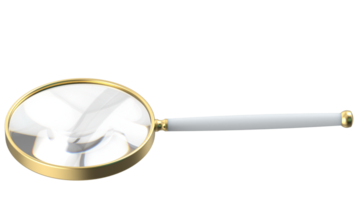 Magnifying glass isolated on background. 3d rendering - illustration png