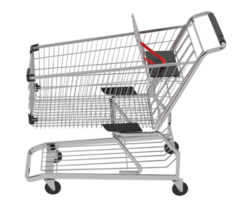 Grocery trolley  isolated on background. 3d rendering - illustration png