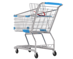 Grocery trolley  isolated on background. 3d rendering - illustration png