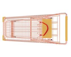 Grocery trolley  isolated on background. 3d rendering - illustration png