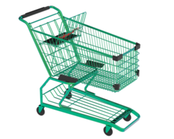 Grocery trolley  isolated on background. 3d rendering - illustration png