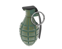 Hand grenade isolated on background. 3d rendering - illustration png