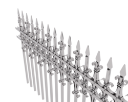 Metallic fence isolated on background. 3d rendering - illustration png
