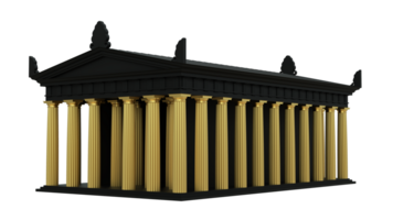 tempio isolato su sfondo. 3d interpretazione - illustrazione png