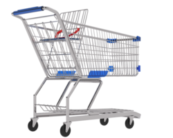 Grocery trolley  isolated on background. 3d rendering - illustration png