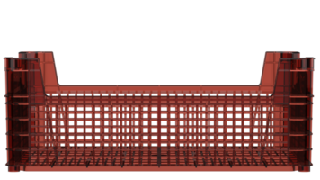 Plastic crate isolated on background. 3d rendering - illustration png