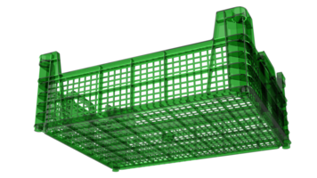 Plastic crate isolated on background. 3d rendering - illustration png