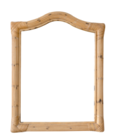 Wooden rattan frame isolated png