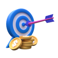 Unique financial goal 3D rendering icon illustration simple.Realistic illustration. png