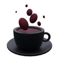 unique Hot Coffee mug 3D rendering icon simple illustration.Realistic  illustration. png