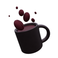 unik kaffe råna 3d tolkning ikon enkel illustration.realistisk illustration. png